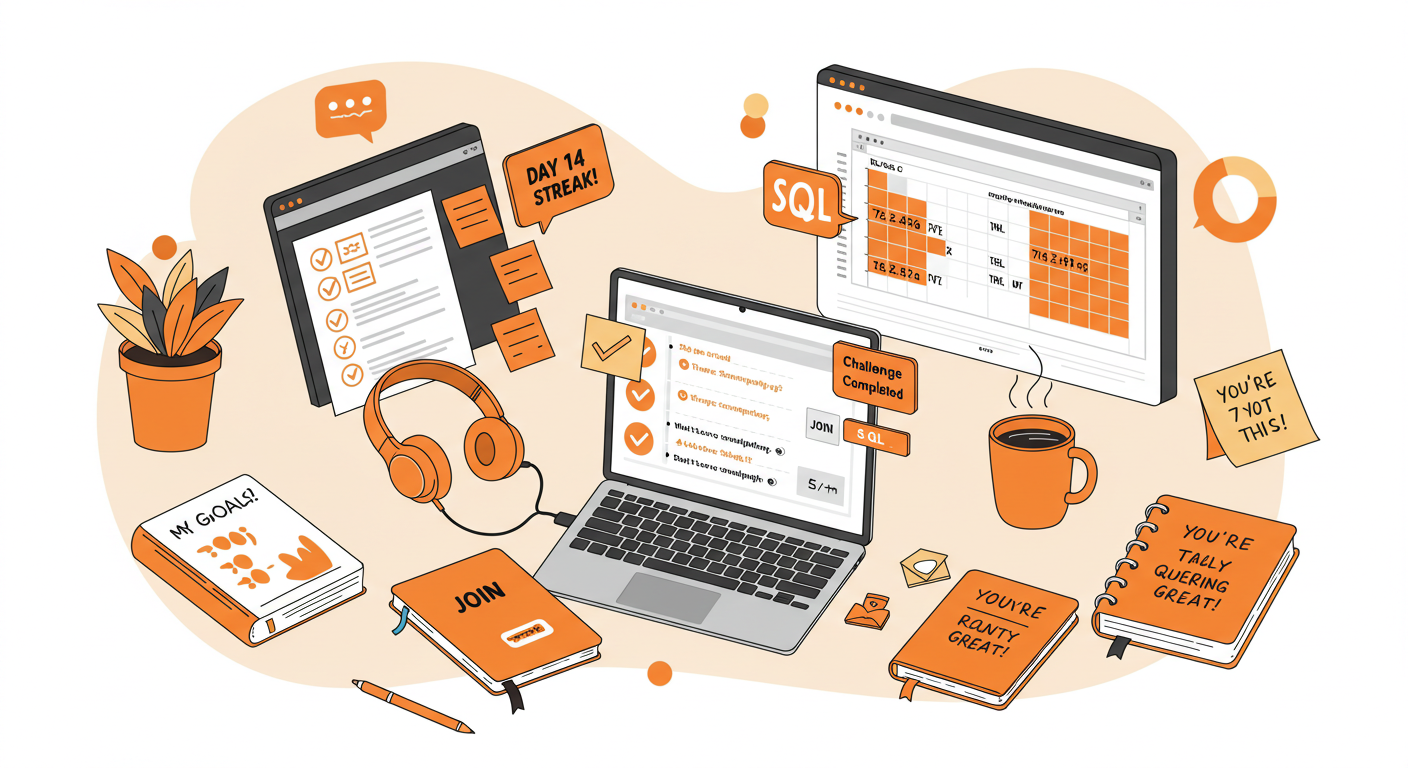 Student mastering SQL skills