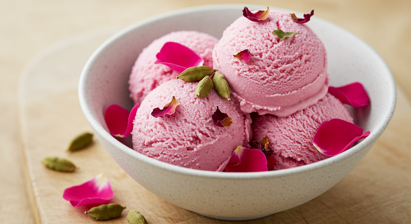 Rose Petal & Cardamom Ice Cream